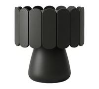 WANGHAI-666 Chest of Drawers Bedside Cabinet with Curved Slat Design Cone Base for Bedroom Storage Organization(Black,Small)