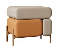 WANGHAI-666 Chest of Drawers Three Drawer Bedside Cabinet with Soft Panel Slender Legs for Bedroom Storage(Orange,Small)