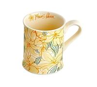 WANGHAI-666 Coffee Mugs Colorful Flower Patterned Cute Ceramic Mug Hot & Cold Drinks Cocoa Milk Tea Cappuccino Latte Yogurt(Yellow)