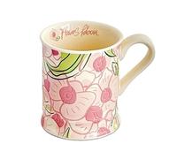WANGHAI-666 Coffee Mugs Colorful Flower Patterned Cute Ceramic Mug Hot & Cold Drinks Cocoa Milk Tea Cappuccino Latte Yogurt(Pink)