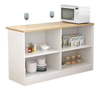 WANGHAI-666 Island Table Open Storage Kitchen Island with 2-Tier Shelves Modern Sideboard Buffet Cabinet