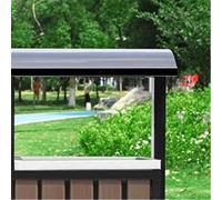 WANGHAI-666 Outdoor Trash Bin Outdoor Retro Classified Trash Can Public Area Imitation Wood Metal Rubbish Bin