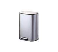 WANGHAI-666 Trash Cans Small Trash Can with Plastic Inner Buckets, Office Kitchen and Bedroom Step On and Slow Close(Silver)