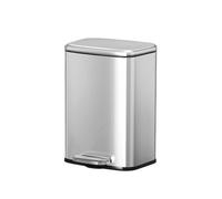 WANGHAI-666 Trash Cans Stainless Steel 15 Liter Step Trash Can with Inner Liner for bathroom office(Silver)