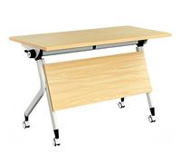 wanghaiyanBD Folding Conference Table, Mobile Meeting Desk with Lockable Wheels, Space-Saving Design, Durable Metal Frame for Office, Training, and Seminar Use