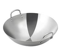 wanghaiyanBD Multipurpose Round Bottom Non-magnetic Stainless Steel Wok, Non-Stick Commercial Round Bottom, 50cm-65cm, Uncoated, Fast Heat Conduction, Ideal for Kitchen Use