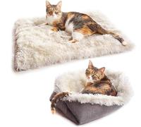 Wanghaohao Furry Self Warming Cat Mat for Cats Small Dogs,Function 2 in 1 Soft Plush Blanket for Indoor Cats Dogs Fluffy Pet Bed (Canary Yellow)