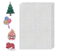 WANGHENG 36 Sheets Holographic Sticker Paper,Holographic Laminate Sheets,A4 Size Clear Vinyl Sticker Sheets Self-Adhesive Rainbow Overlay Sheets,11.7 x 8.3 Inches（Star）
