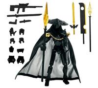 WANGHONGGOGO T13 Action Figures, 3D Printed Action Figure Set, Multi-Jointed Action Figure Gift with 7 Cool Weapons and 4 Hands, Gift Stop-Motion Animation Figure DIY Desktop Decoration（Black）