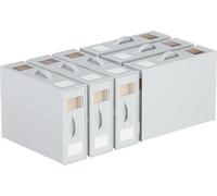 WANGIRL 6 Pack Bed Sheet Organiser Folding Storage, Bedding Organiser Box with Zip for Sheets, Duvet Covers, Clothes, Towels and Blankets (White)