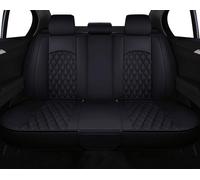 WANGIRL Back Seat Car Cover, Rear Seat Covers, Universal Fit for Most Cars, SUV, Sedans and Pick-up Trucks, Adjustable Removable PU Leather Car Seat Cushions (Black)