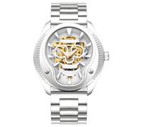 wangjun Watch Skull Mechanical Watch Fully Automatic Mechanical Watch Men’S Waterproof Luminous Watch(Color:C)