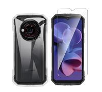 Wanglaism Case for Doogee S118 Pro 5G - Soft Silicone Cover with Anti-Scratch Bumper + 1 Pack Tempered Glass Screen Protector - Clear