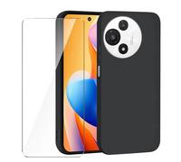 Wanglaism Case for TCL 60R 5G Case with 1 Pack Tempered Glass Screen Protector, Soft Bumper Anti-Scratch Silicone Phone Case Cover-Black