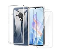 Wanglaism Cover for ZTE Blade A76 5G Case with 2 Pack Tempered Glass Screen Protector, Mobile Phone Case Transparent Soft Silicone TPU Protective Bumper Case(No for ZTE Blade A76 4G)