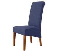 Wangle Dining Room Chair Covers with Elastic Band, Stretch Spandex High Back Chair Slipcover, Chair Cover Seat Cover Protector for Kitchen Hotel Party Wedding,Set of 4,Blue
