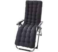 Wangle Sun Lounger Cushion High Back Cushion Thick Rocking Chair Cushion Pads Replacement Sunbed Cushion Pad Garden Patio Lounge Cushion Outdoor Reclining Cushion,Black