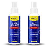 Wangle Rust Remover - 30s Quick Removal, Fast-Acting Rust Dissolver for Cars, Bikes & Garden Tools | Anti Rust Spray for Metal, Easy Spray-On Wipe-Off Formula for Fencing, Bbqs & Hardware (2 PCS)