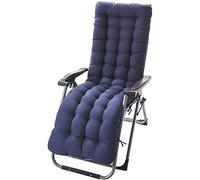 Wangle Sun Lounger Cushion High Back Cushion Thick Rocking Chair Cushion Pads Replacement Sunbed Cushion Pad Garden Patio Lounge Cushion Outdoor Reclining Cushion,Dark blue