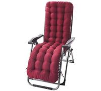 Wangle Sun Lounger Cushion High Back Cushion Thick Rocking Chair Cushion Pads Replacement Sunbed Cushion Pad Garden Patio Lounge Cushion Outdoor Reclining Cushion,Red