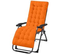 Wangle Sun Lounger Cushion High Back Cushion Thick Rocking Chair Cushion Pads Replacement Sunbed Cushion Pad Garden Patio Lounge Cushion Outdoor Reclining Cushion,Orange