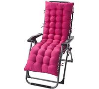 Wangle Sun Lounger High Back Cushion - Thick Rocking Chair Pad Replacement for Sunbed, Garden Patio Lounge, Outdoor Reclining - Pink