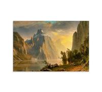 WANGLIDD Albert Bierstadt Paintings Wall Art Poster Prints Lake in The Sierra Nevada Canvas Wall Art Picture Prints Hanging Photo Gift Idea Decor Homes Artworks Unframe 12x18inch(30x45cm)