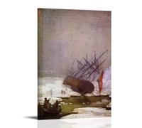WANGLIDD Caspar David Friedrich Paintings Wall Art Poster Prints Wreck in The Sea of Ice Home Decor Wall Art Hanging Picture Print Bedroom Decorative Paintings Room Frame 12x18inch(30x45cm)