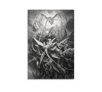 WANGLIDD Fall of The Rebel Angels Engraving by Gustav Dore Print Poster Painting Canvas Art And Wall Art Picture Print Modern Family Bedroom Decors Unframe 16x24inch(40x60cm)