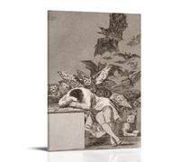WANGLIDD Francisco Goya Poster The Sleep of Reason Produces Monsters Painting On Canvas Wall Art Scroll Picture Print Living Room Walls Decor Homes Frame 08x12inch(20x30cm)