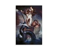 WANGLIDD Henry Fuseli Paintings Wall Art Poster Prints Thor Battering The Midgard Serpent Wall Art Aesthetic Canvas Painting Picture Living Room Decor Home Unframe 08x12inch(20x30cm)
