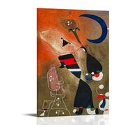 WANGLIDD Joan Miro Poster Women And Bird in The Moonlight Art Canvas Painting Decor Wall Print Photo Home Modern Decoratives Frame 08x12inch(20x30cm)