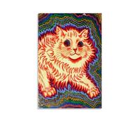 WANGLIDD Louis Wain Poster Psychedelic Cat Canvas Wall Art Decorative Bedroom Modern Home Print Picture Artworkss Unframe 12x18inch(30x45cm)