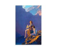 WANGLIDD Maxfield Parrish Paintings Wall Art Poster Prints Contentment Wall Art Picture Painting Canvas Prints Artworks Bedroom Living Room Decor Unframe 08x12inch(20x30cm)