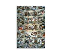 WANGLIDD Michelangelo Buonarroti Paintings Wall Art Poster Prints Sistine Chapel Ceiling Wall Art Picture Painting Canvas Prints Artworks Bedroom Living Room Decor Unframe 08x12inch(20x30cm)