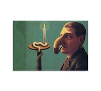 WANGLIDD Rene Magritte Painting Poster Philosopher's Lamp Artworks Picture Print Wall Art Painting Canvas Gift Decor Homes Decorative Unframe 08x12inch(20x30cm)
