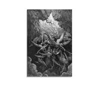 WANGLIDD The Mouth of Hell Engraving by Gustave Dore Poster Painting Cool Artworks Painting Wall Art Canvas Prints Hanging Picture Home Decors Gift Idea Unframe 24x36inch(60x90cm)