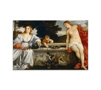 WANGLIDD Titian Paintings Wall Art Poster Prints Sacred And Profane Love Picture Print Wall Art Painting Canvas Artworks Gift Idea Room Aesthetic Unframe 16x24inch(40x60cm)