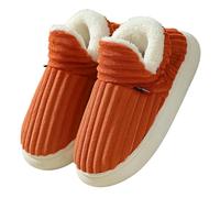 WANGLIJI Memory Foam Slippers Women's And Men's Winter Warm Ankle Boots Comfortable Indoor Home Soft-soled Cotton Shoes-orange-42-43(fit41-42)