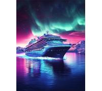 WANGLLPGY 5D Diamond Art Kits Adults Large 40 x 60 cm, DIY Diamond Painting Cruise Ship Full Drill Landscape Dimond Arts Craft Gem Art Paintings for Home Wall Decoration 16 x 24 Inch -YZ793