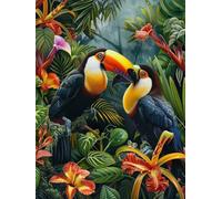 WANGLLPGY 5D Diamond Art Kits Adults Large 60 x 80 cm, DIY Diamond Painting Toucan Full Drill Plant Flower Dimond Arts Craft Gem Art Paintings for Home Wall Decoration 24 x 32 Inch -YZ1403