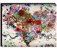 WANGMAOMAO DIY Paint by Numbers for Adults Beginner Heart Shape Flower 16 x 20 inch Oil Painting with Brushes and Acrylic Pigment Toy Hand-Painted Gift Wall Art Decor -Frameless