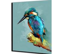 WANGMAOMAO Paint by Number for Adults DIY Oil Painting Kits with Brushes and Acrylic Pigment Canvas Painting Decor Gifts 16 x 20 inch Kingfisher -Frameless