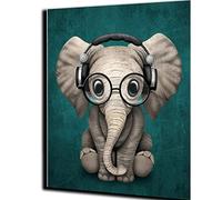 WANGMAOMAO Paint by Numbers for Adults DIY Oil Painting Number Canvas Painting for Adults Kids Home Decoration (16x20in) elephant animal -with Framed
