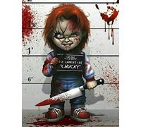 WANGMAOMAO Paint by Numbers for Adults DIY Painting Paint by Numbers Kits on Canvas Hand Painted Artwork Gift- Home Decoration 16x20inch Horror Movie Horror Doll-with Frame