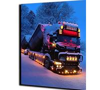 WANGMAOMAO Paint by Numbers for Adults DIY Painting Paint by Numbers Kits on Canvas Hand Painted Artwork Gift- Home Decoration 16x20inch Truck Snow -with Frame