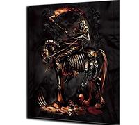 WANGMAOMAO Paint by Numbers Kits 40cm x 50cm Canvas DIY Acrylic Painting for Adults and Kids with Paints Brushes and Card Sized Magnifier Death Knight Skeleton Horse -with Frame