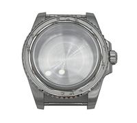 WANGMUMU 40mm 316L Stainless Steel Men's Watches Gold Case Sapphire Glass Compatible for Nh35 Nh36 Dial Movement Accessory Parts Going (Color : Silver 3, Dial Diameter : Nh35 nh36 case)