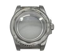 WANGMUMU 40mm 316L Stainless Steel Men's Watches Gold Case Sapphire Glass Compatible for Nh35 Nh36 Dial Movement Accessory Parts Going (Color : Silver 1, Dial Diameter : Nh35 nh36 case)