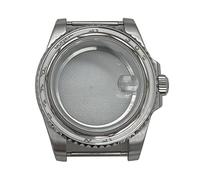 WANGMUMU 40mm Stainless Steel Men's Watches Rose Gold Case Compatible for Nh35 Nh36 Movement 28.5mm Dial Sapphire Going (Color : Silver 2, Dial Diameter : Nh35 nh36 case)